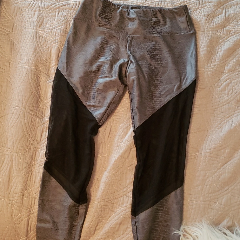 Leather look snakeskin with black netting